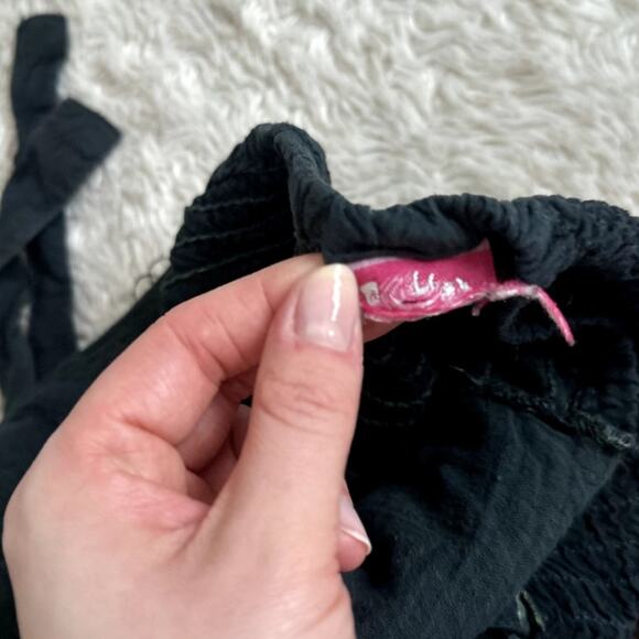 Fairy Fairycore Embroidered Handkerchief Smocked Bodice Halter Dress Mini Vneck - Picture 10 of 10